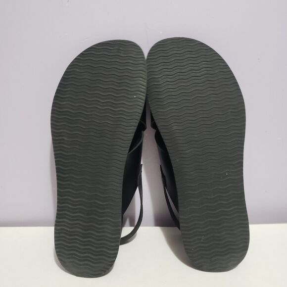 Sonoma NWT Oakley Black Faux Leather Sandals Women's Sz 10 - Picture 6 of 10